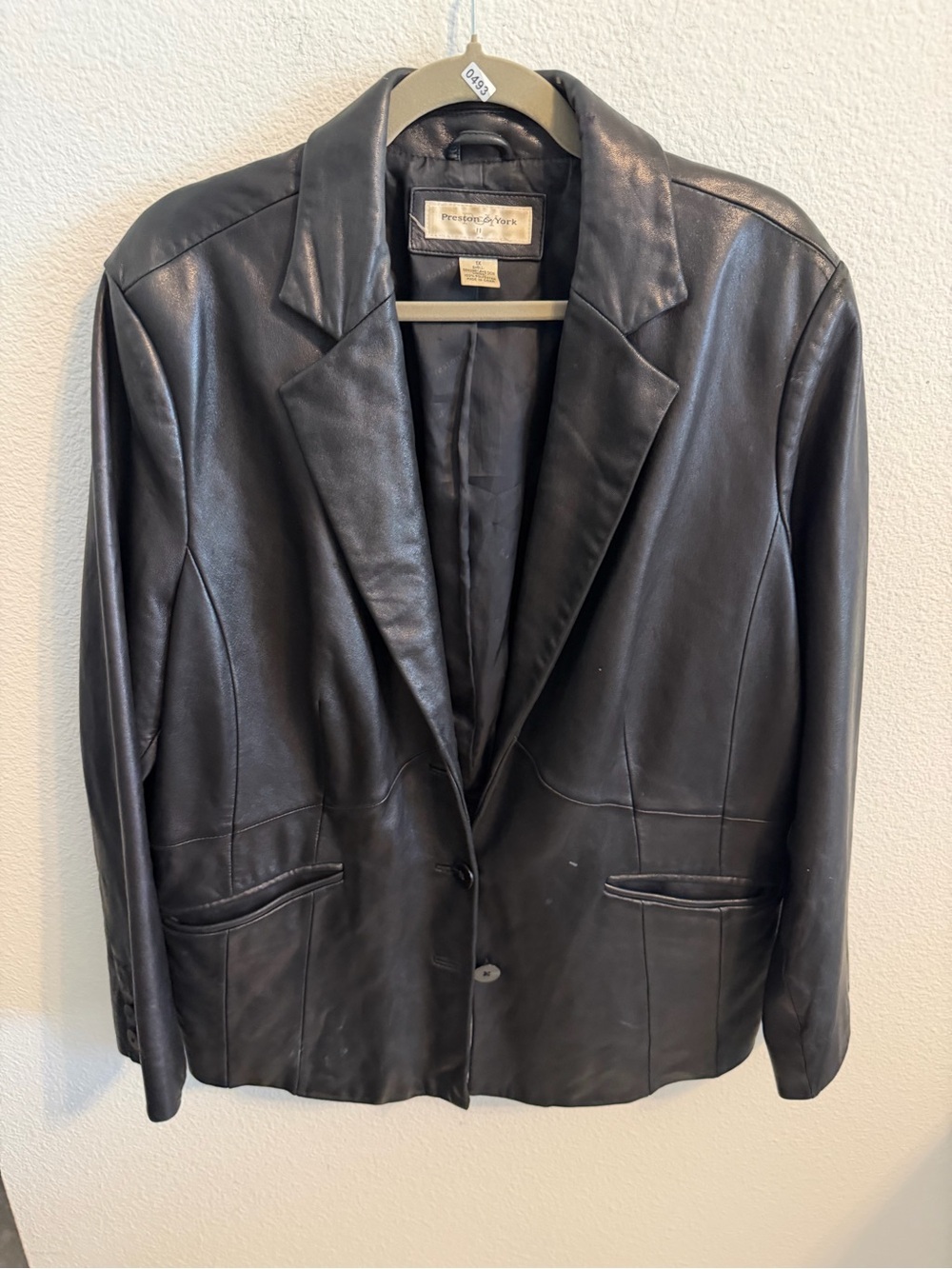Preston & York Black Leather Blazer Jacket
